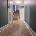 Wood-Look Tile Flooring in Hall up to stairs