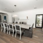 Custom Grey Oak Flooring In Dining Room