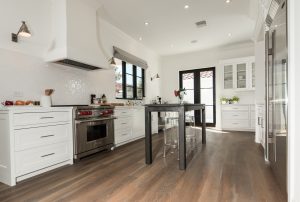 Custom Grey Oak Flooring In Kitchen