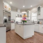 Wire-Brushed Brown Hickory flooring kitchen