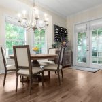 Wire-Brushed Brown Hickory flooring dining room