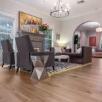 Wire-Brushed Brown Hickory flooring sitting room