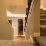 PVC Vinyl & Gray Carpet flooring stairwell and hallway