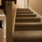 PVC Vinyl & Gray Carpet flooring second floor stairs